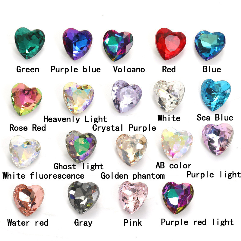 Peach Heart Pointed-Back Fancy Stones