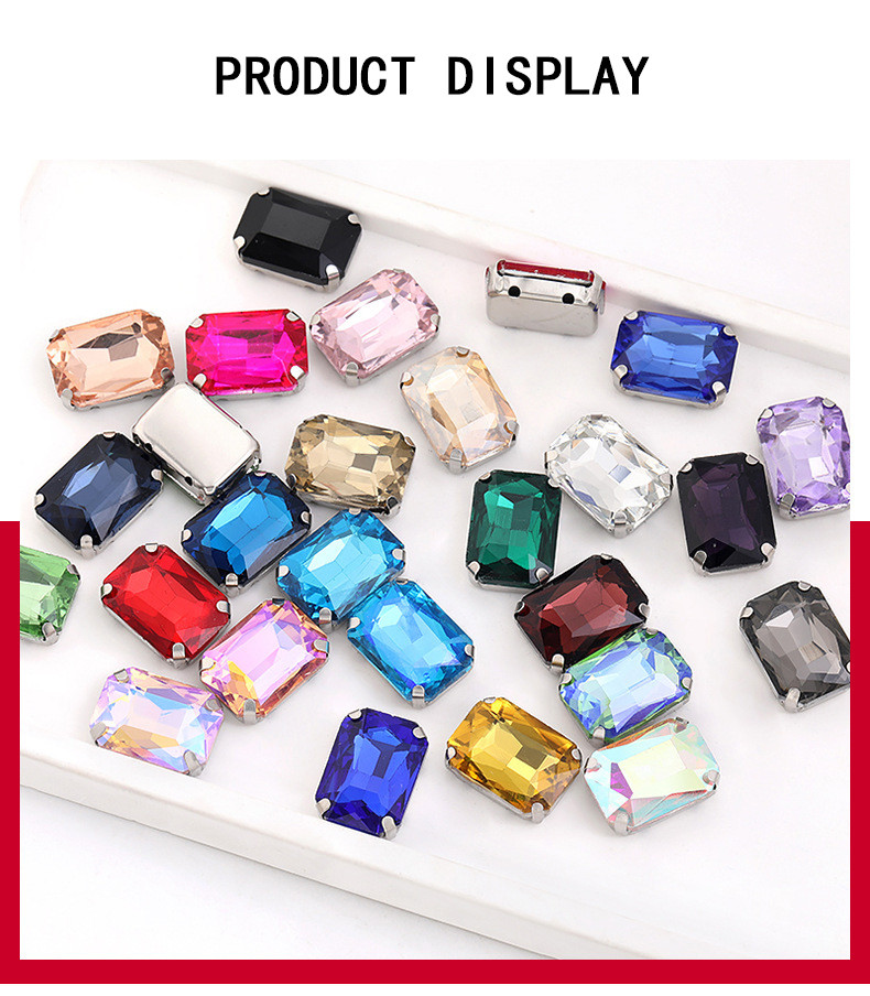 Rectangular Octagonal Prong-Set Rhinestone