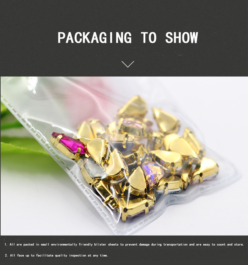 Teardrop Prong Glass Rhinestones