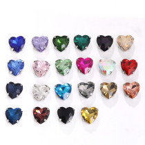 Heart-Shaped Prong-Set Glass Diamond | Sparkling & Durable | Zinc Alloy Base, 10mm Size, Decorative | Wedding Decor/Gift Packaging/Jewelry DIY | B2B E-commerce + Bulk Wholesale