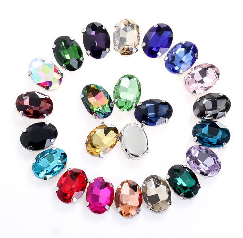 Oval Pointed-Back Rhinestones with Industrial Adhesive | Crystal Glass (3-20mm) | for Apparel, Bags, Shoes & Accessories | Bulk & OEM