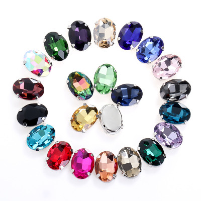 Oval Pointed-Back Rhinestones with Industrial Adhesive | Crystal Glass (3-20mm) | for Apparel, Bags, Shoes & Accessories | Bulk & OEM