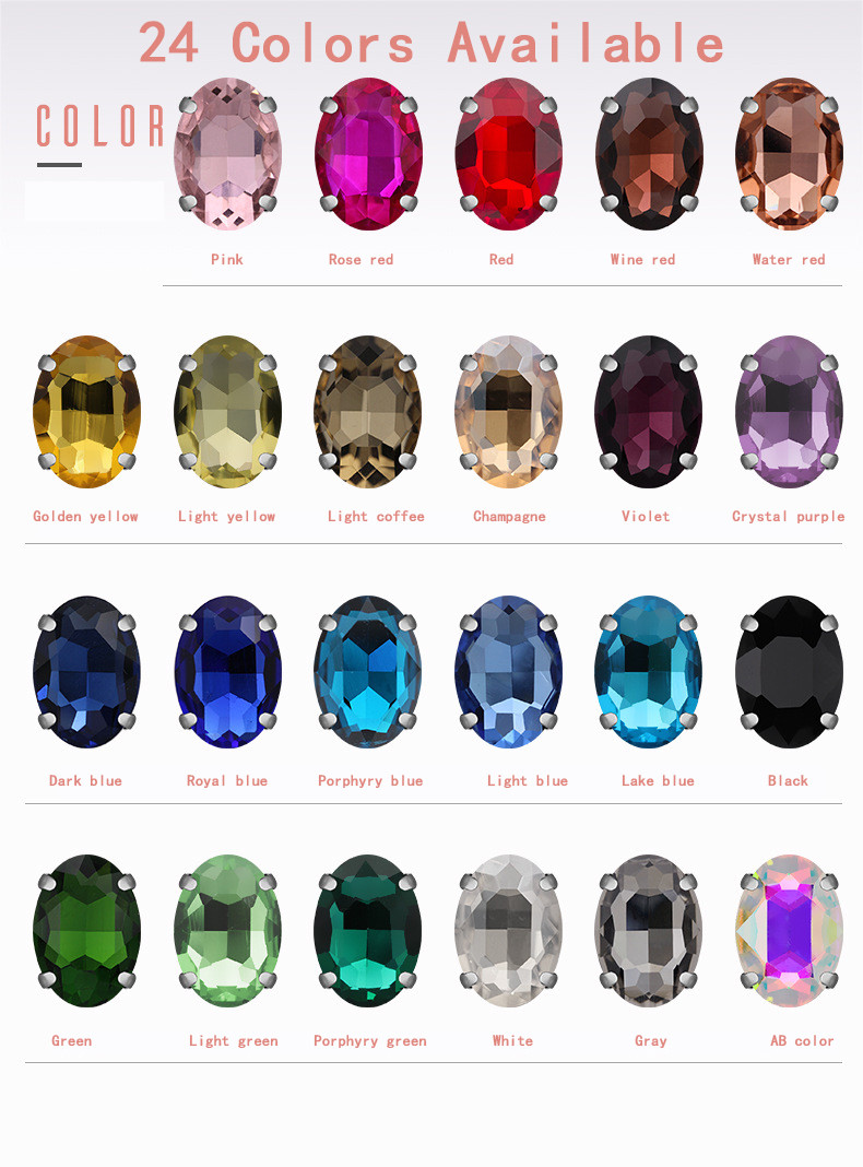 Oval Pointed-Back Rhinestones