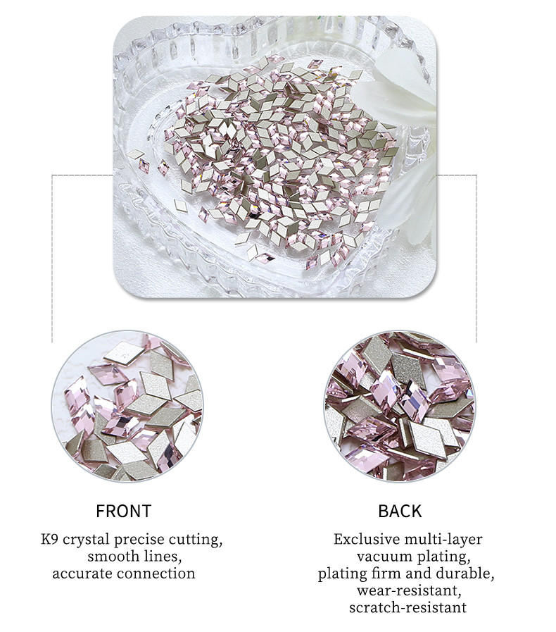Diamond-Shaped Nail Rhinestones