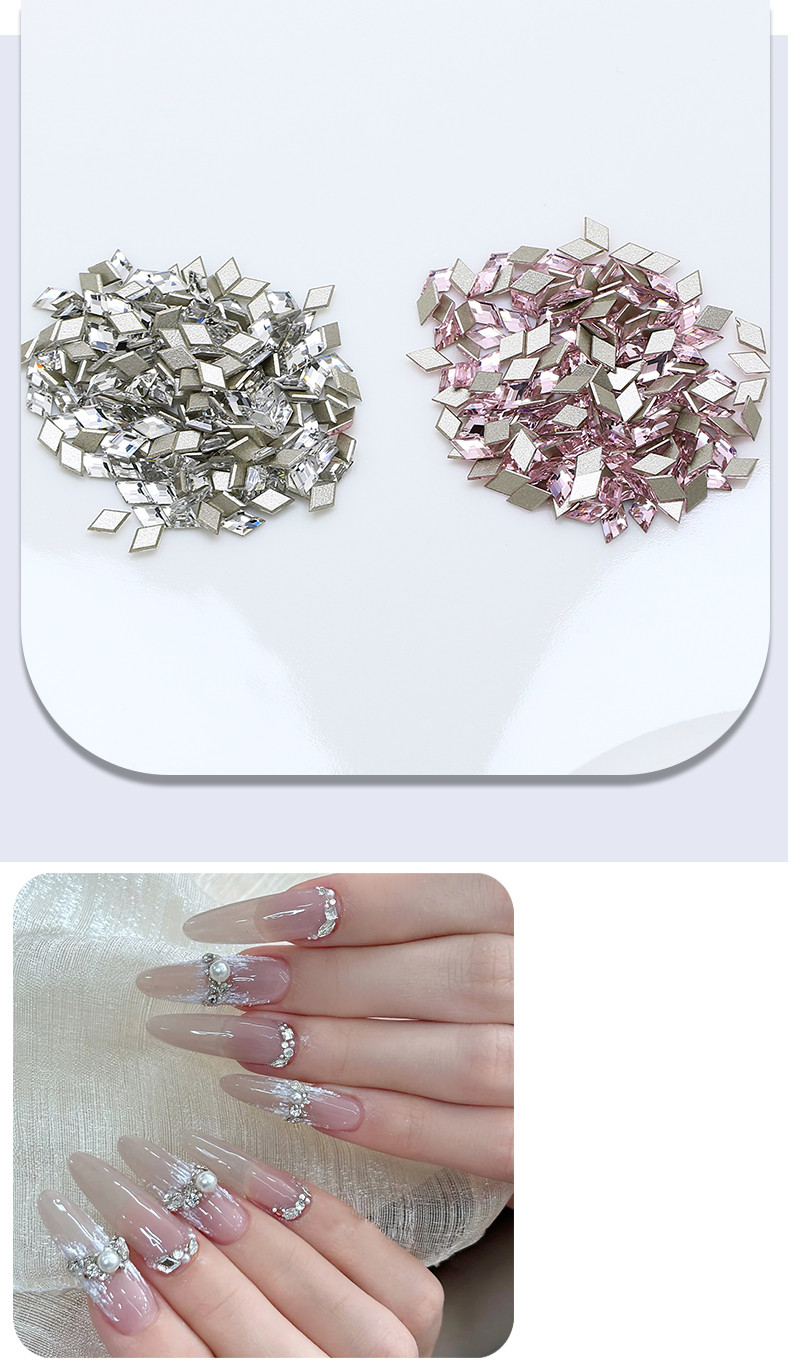 Diamond-Shaped Nail Rhinestones