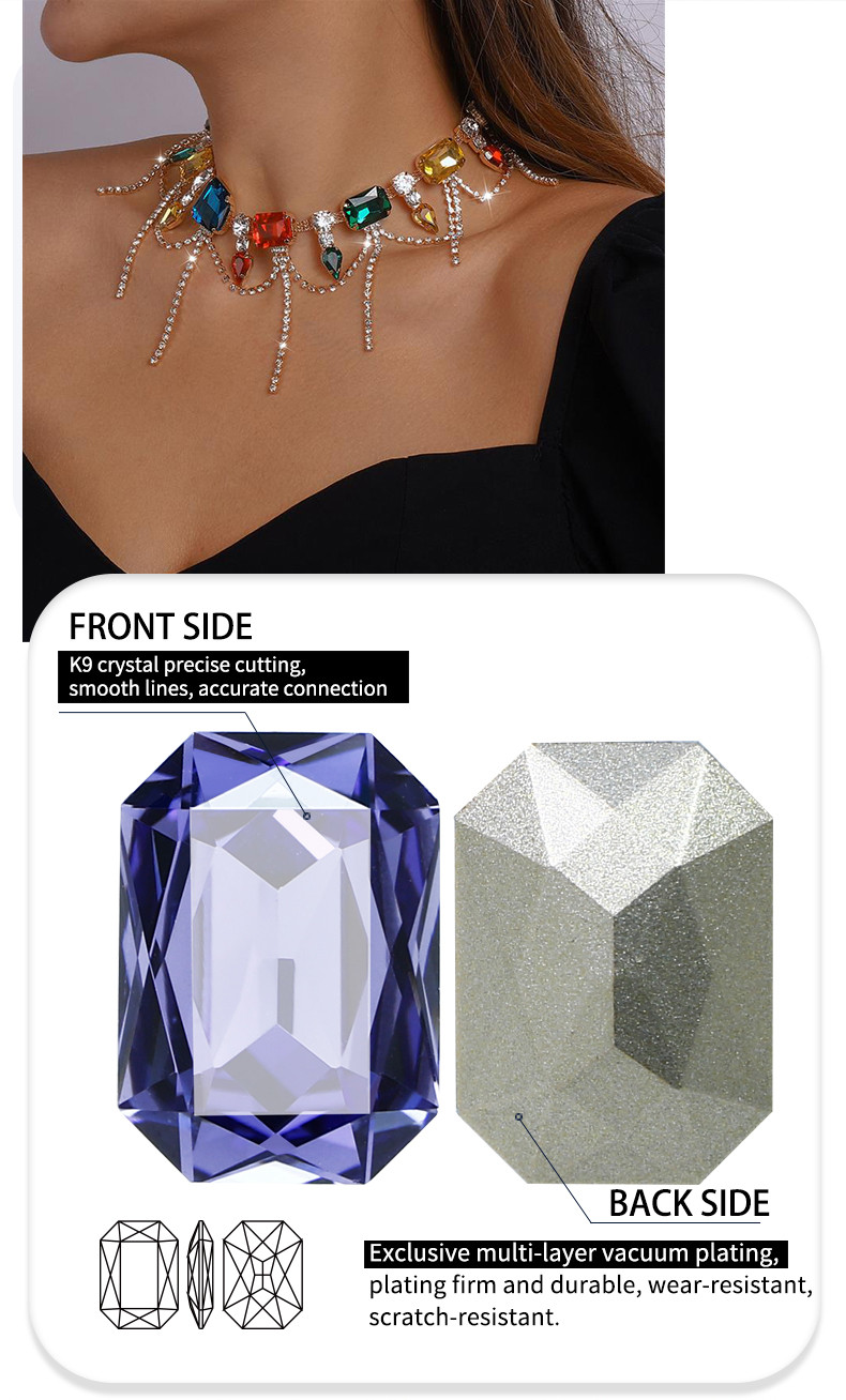 Rectangular Octagon Cut Crystal Rhinestone