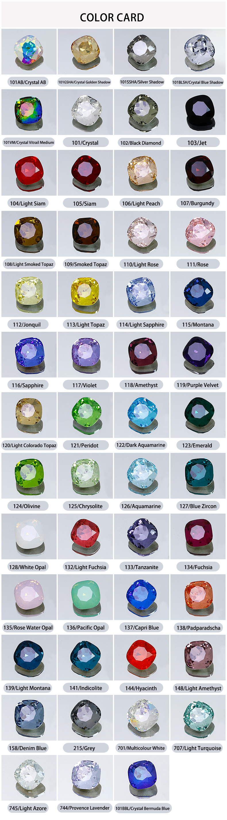 Rectangular Octagon Cut Crystal Rhinestone