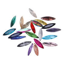 Pointed Back Marquise Crystal Rhinestones | Coated Flatback Gems | for Nail Art, Fashion, DIY Crafts (4*15mm)
