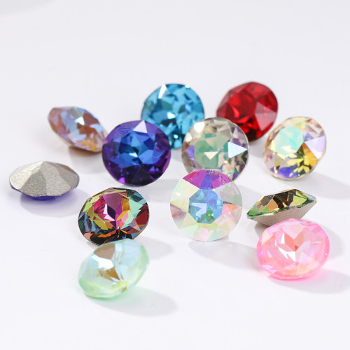 Sunflower Crystal Rhinestones  | AB Coated Flatback Gems | for Nail Art, Fashion, DIY Crafts (8-27mm)