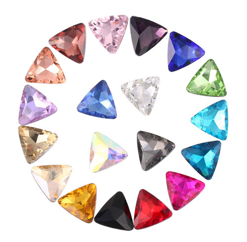 Triangular Fancy Cut Glass Rhinestones | Pointed Back AB Coating | Premium Craft/Jewelry Embellishment