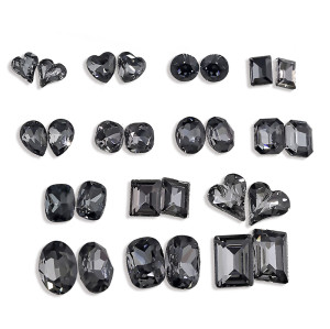 Black Irregular Crystal Pointed Back Nail Rhinestones | Durable & Scratch-Resistant | Premium Crystal | Nail Art Decor Bulk Wholesale
