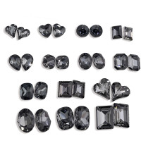Black Irregular Crystal Pointed Back Nail Rhinestones | Durable & Scratch-Resistant | Premium Crystal | Nail Art Decor Bulk Wholesale