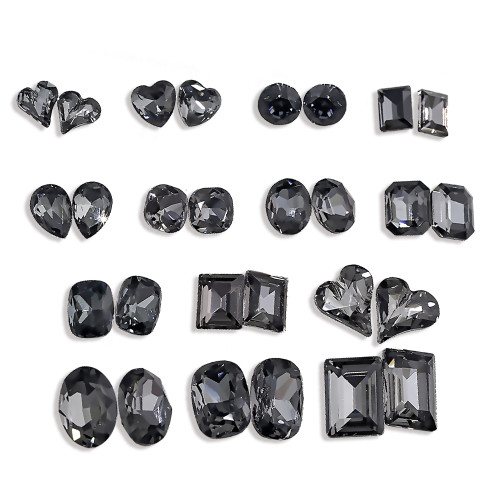 Black Irregular Crystal Pointed Back Nail Rhinestones | Durable & Scratch-Resistant | Premium Crystal | Nail Art Decor Bulk Wholesale