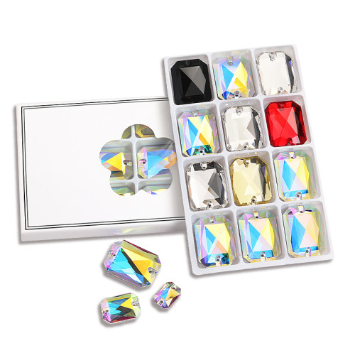 Wholesale Octagon Flatback 2-Hole Glass Rhinestones | Hand-Stitched | Fashion/DIY | OEM/ODM | Partner Top Distributors