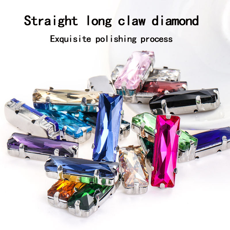 Baguette Prong-Set Rhinestones