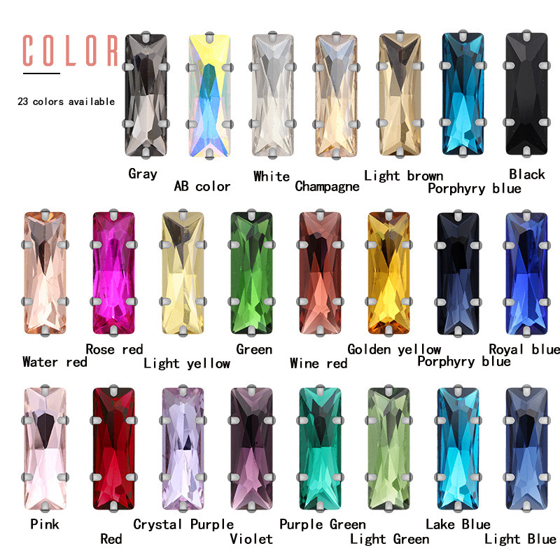 Baguette Prong-Set Rhinestones