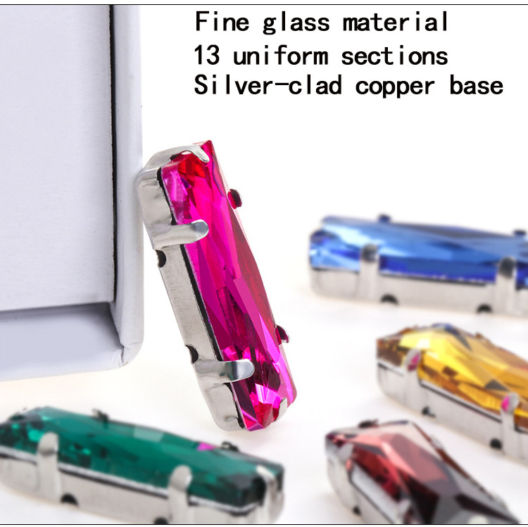 Baguette Prong-Set Rhinestones