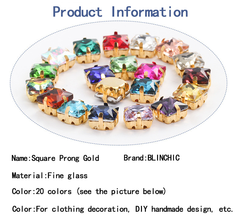 Square-cut diamond with prong setting in gold