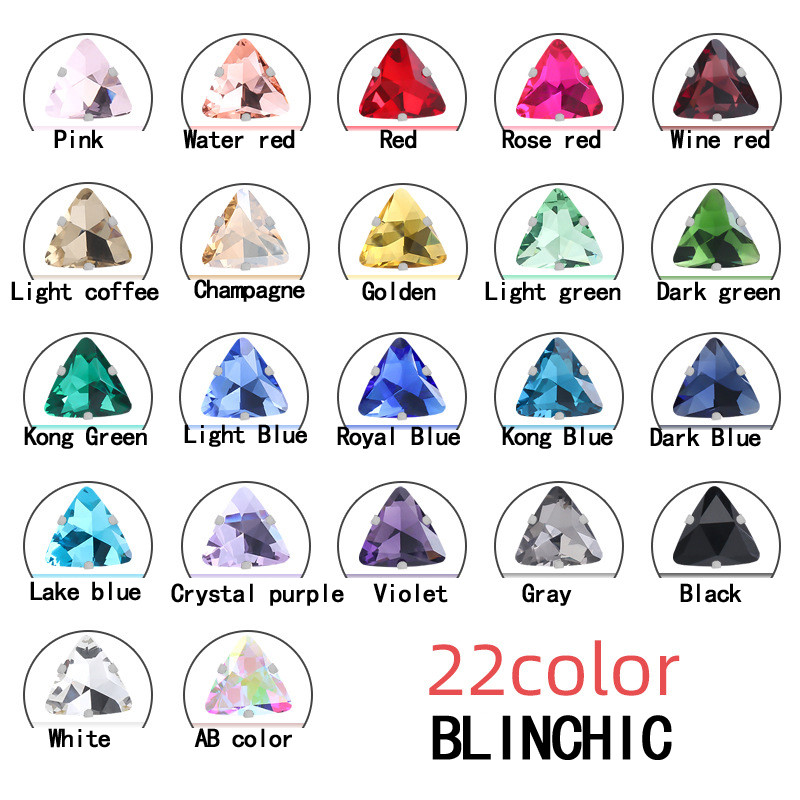 Triangular Glass Claw Rhinestones