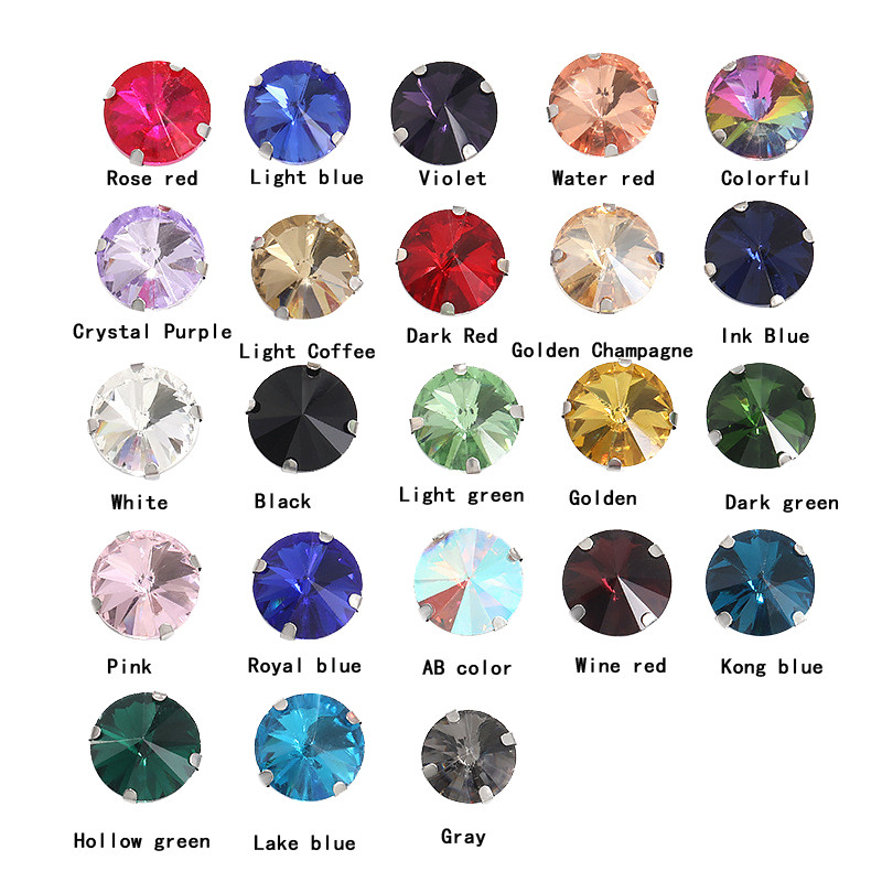 Round Prong-Set Rhinestones