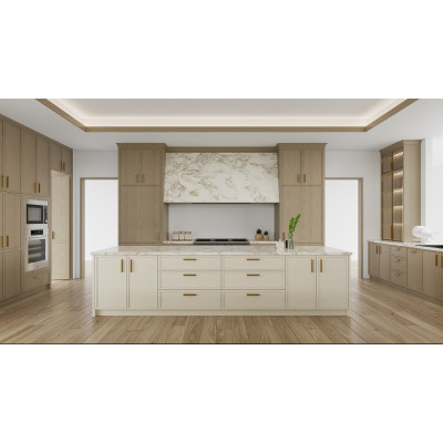 High End Traditional Minimalist  | White Oak Solid Wood| Villa Kitchens | ODM Customization