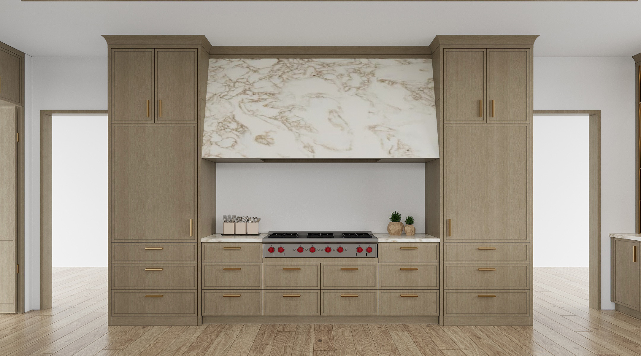 High-End Traditional Customzation Kitchen Cabinet 3D Rendering