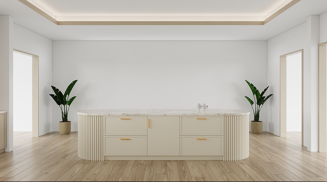 High-End Traditional Customzation Kitchen Cabinet 3D Rendering