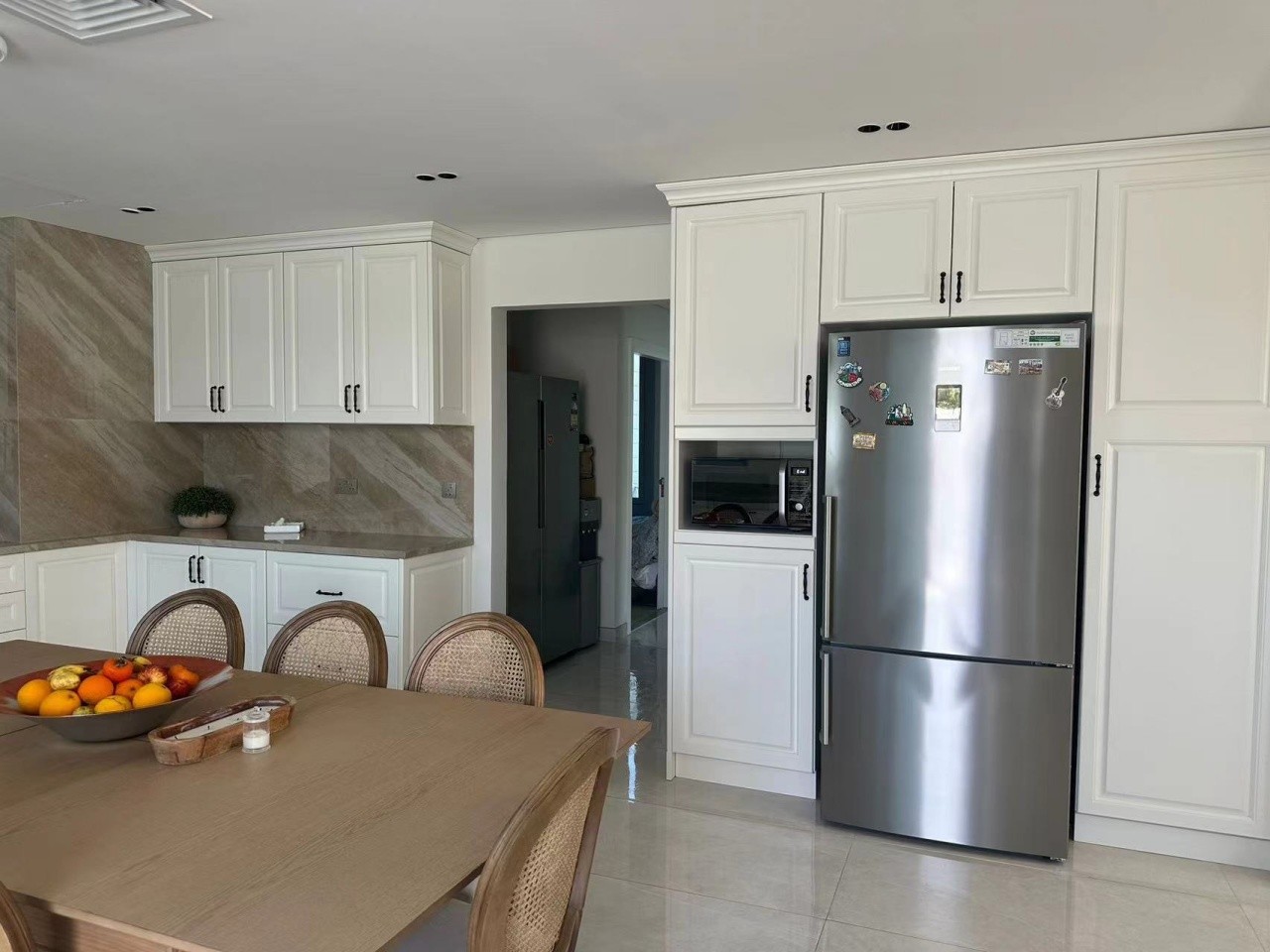 Classic Shaker U-Style Timber Matt Finish Kitchen Cabinets-Installation Display