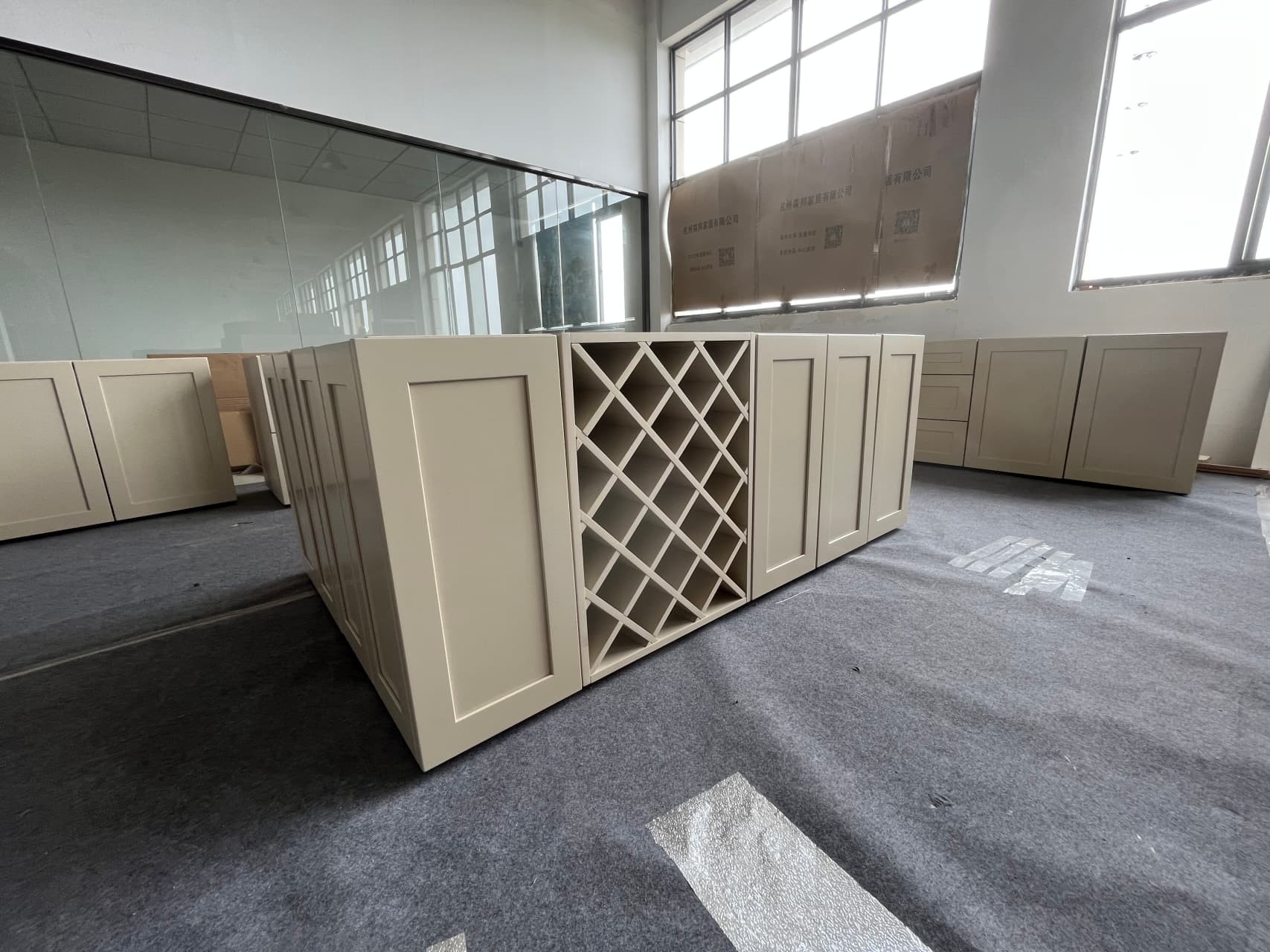 Modern Cherry Timber Lacquer Kitchen Cabinets with Island-Inspection Process