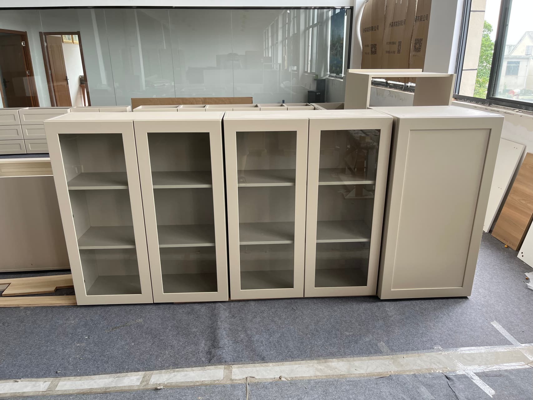 Modern Cherry Timber Lacquer Kitchen Cabinets with Island-Inspection Process