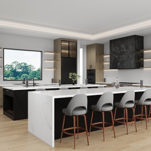 Modern | Oak Timber  Glass Door | Kitchen Cabinets | ODM Customization