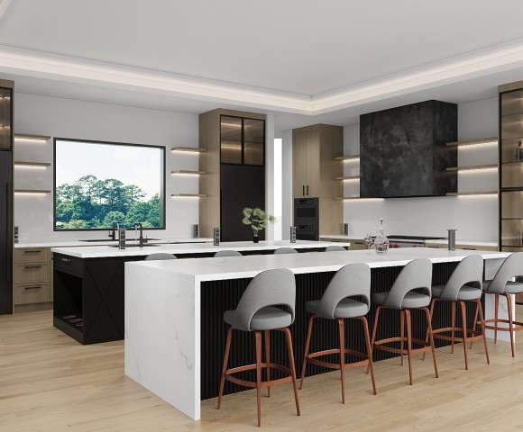 Modern | Oak Timber Glass Door | Kitchen Cabinets | ODM Customization