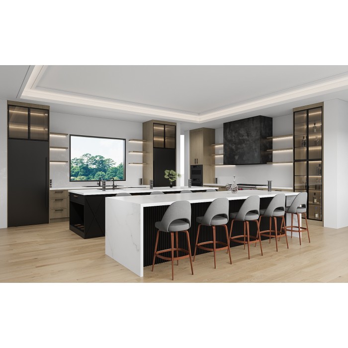 Modern | Oak Timber Glass Door | Kitchen Cabinets | ODM Customization