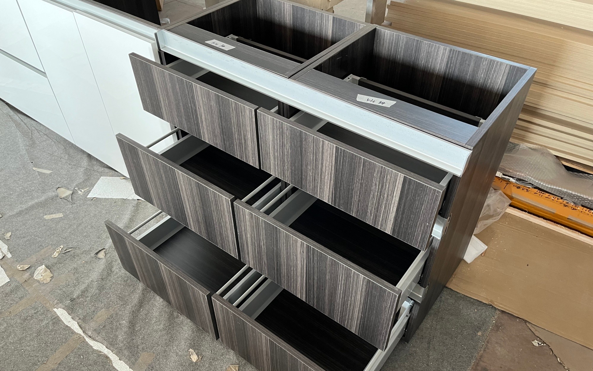 Modern | Melamine ＆ High-Gloss Lacquer | Kitchen Cabinets with Island-Inspection