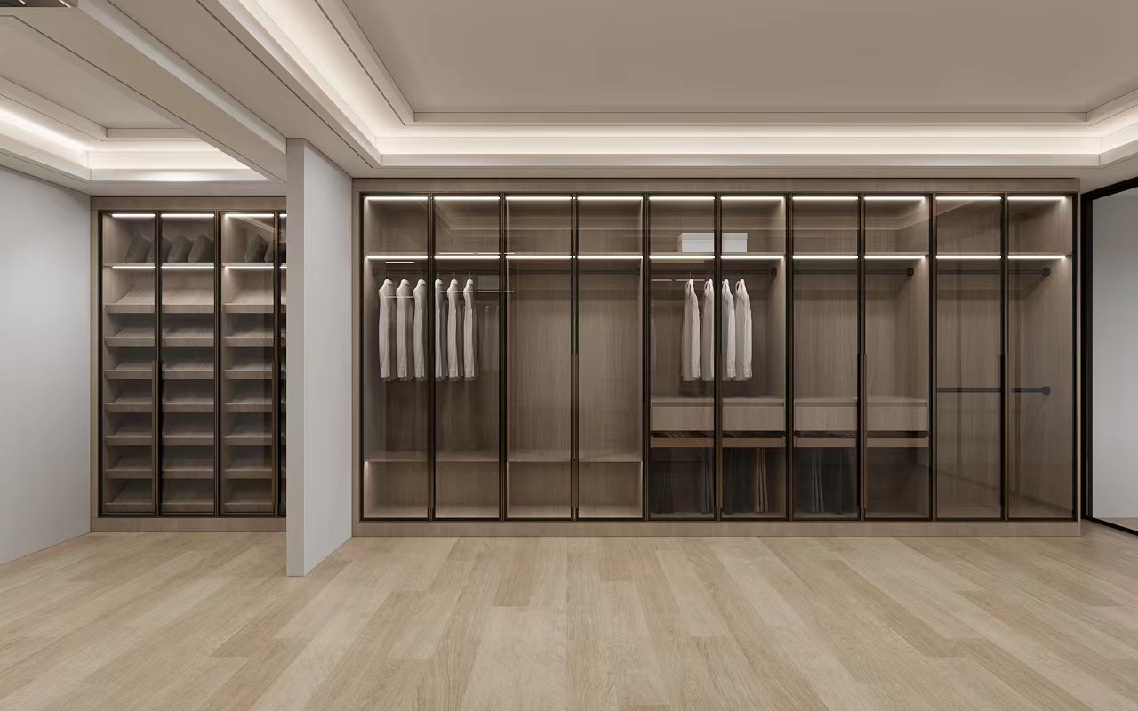 Modern | Melamine ＆ High-Gloss Lacquer | Kitchen Cabinets with Island-3D Rendering