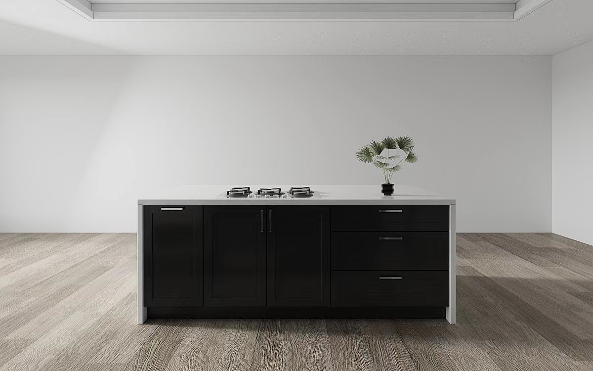 Classic High End Oak Timber Kitchen Cabinets-3D rendering ideas