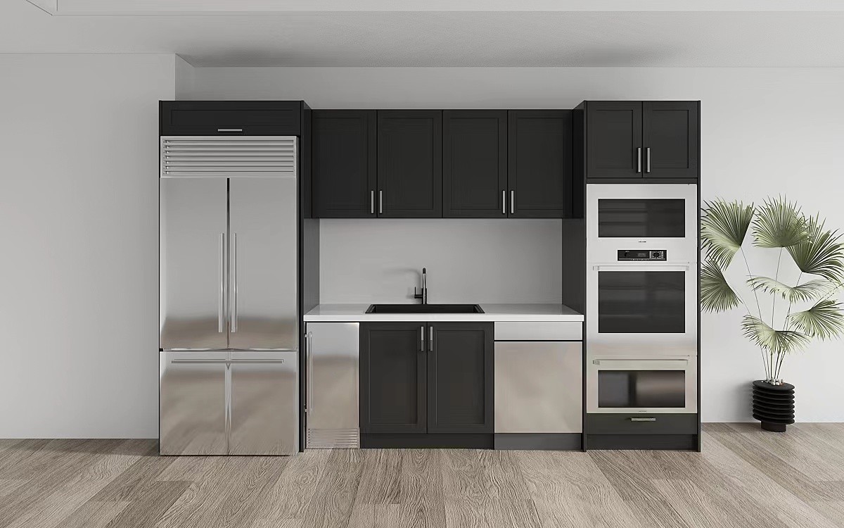 Classic High End Oak Timber Kitchen Cabinets-3D rendering ideas