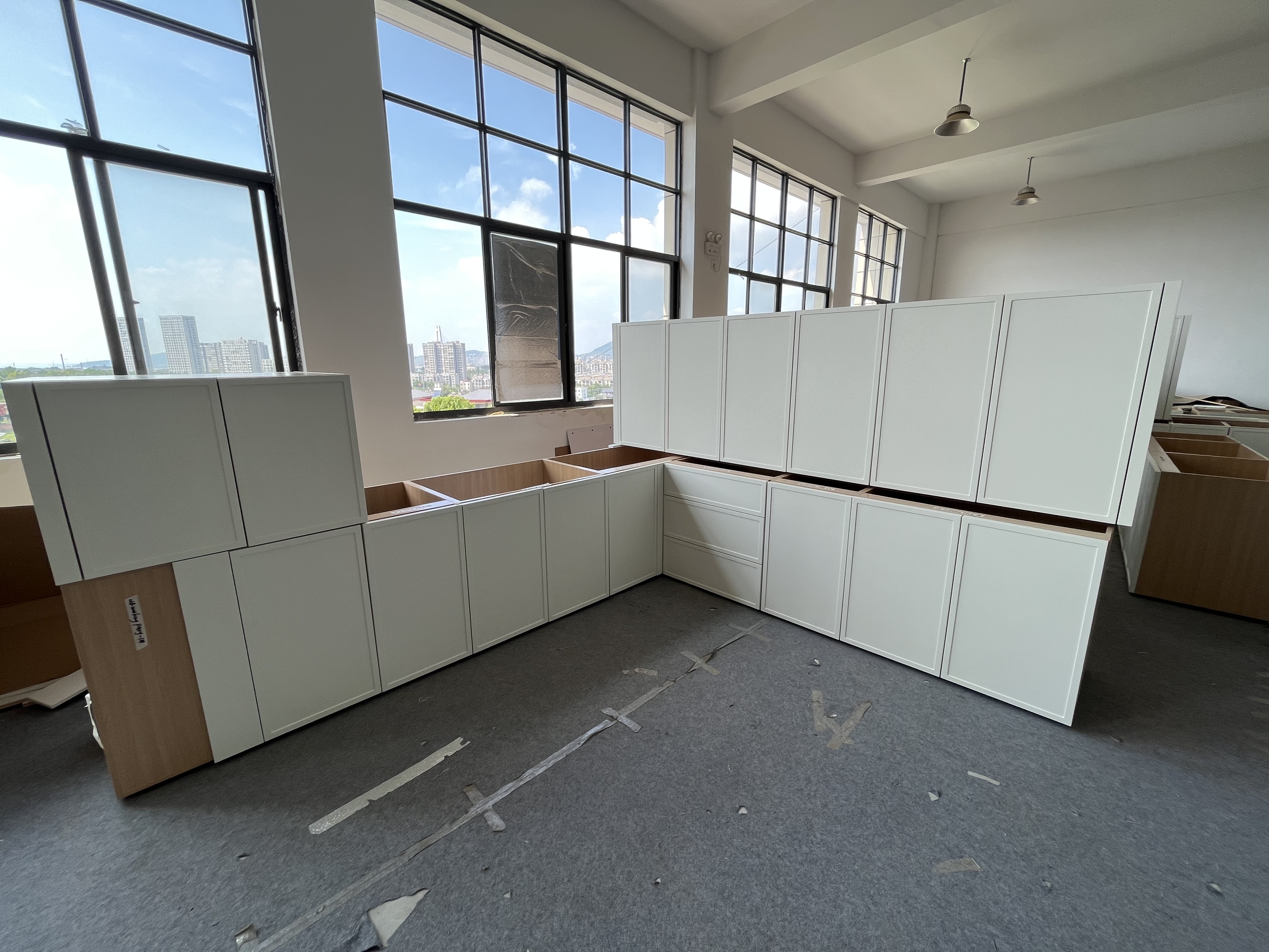 Modern | Melamine ＆ High-Gloss Lacquer | Kitchen Cabinets with Island-Inspection