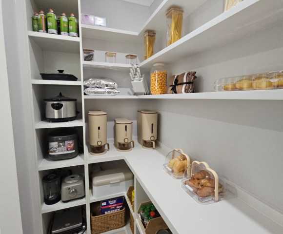 Modern Smart Home Design | White Color Melamine Finish | Custom Pantry Cabinets
