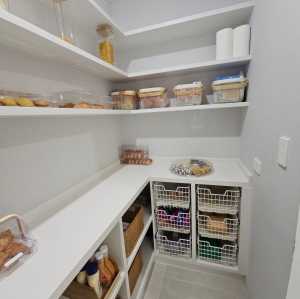 Modern Smart Home Design | White Color Melamine Finish | Custom Pantry Cabinets