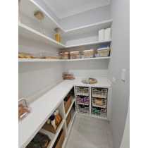 Modern Smart Home Design | White Color Melamine Finish | Custom Pantry Cabinets