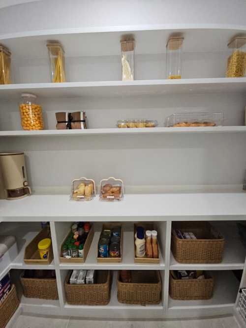 Modern Smart Home Design | White Color Melamine Finish | Custom Pantry Cabinets