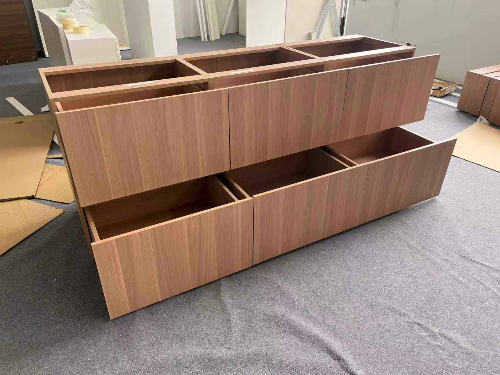 Modern Wood Grain Color Living Room Cabinets 