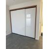 Modern Flat Design | White Acrylic Finish | Sliding Doors Closet Cabinets | ODM Customization