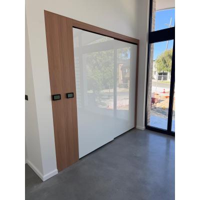 Modern Flat Design | White Acrylic Finish | Sliding Doors Closet Cabinets | ODM Customization