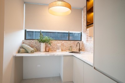 Modern | Matt Lacquer Cabinetry |Walk in Laundry | Glass Door | ODM Customization