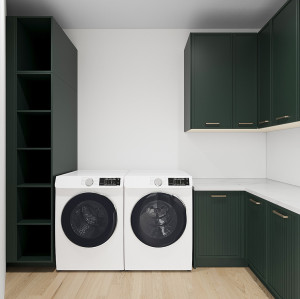 Traditional | Matt Lacquer Cabinetry |Walk in Laundry |Timber|Vertical Groove|ODM Customization