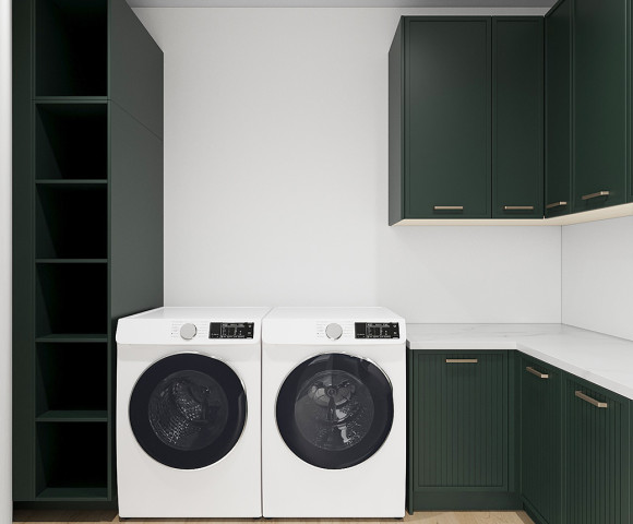 Traditional | Matt Lacquer Cabinetry |Walk in Laundry |Timber|Vertical Groove|ODM Customization