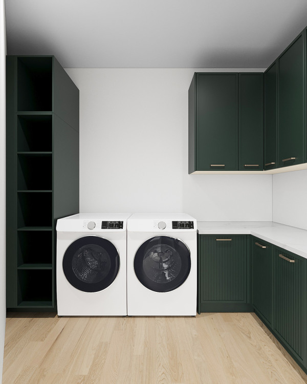 Traditional | Matt Lacquer Cabinetry |Walk in Laundry |Timber|Vertical Groove|ODM Customization
