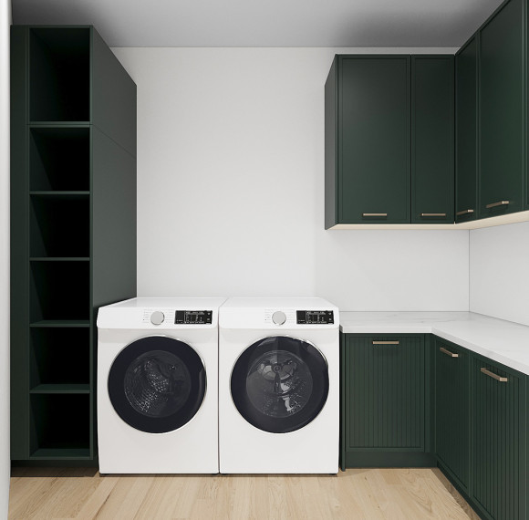 Traditional | Matt Lacquer Cabinetry |Walk in Laundry |Timber|Vertical Groove|ODM Customization